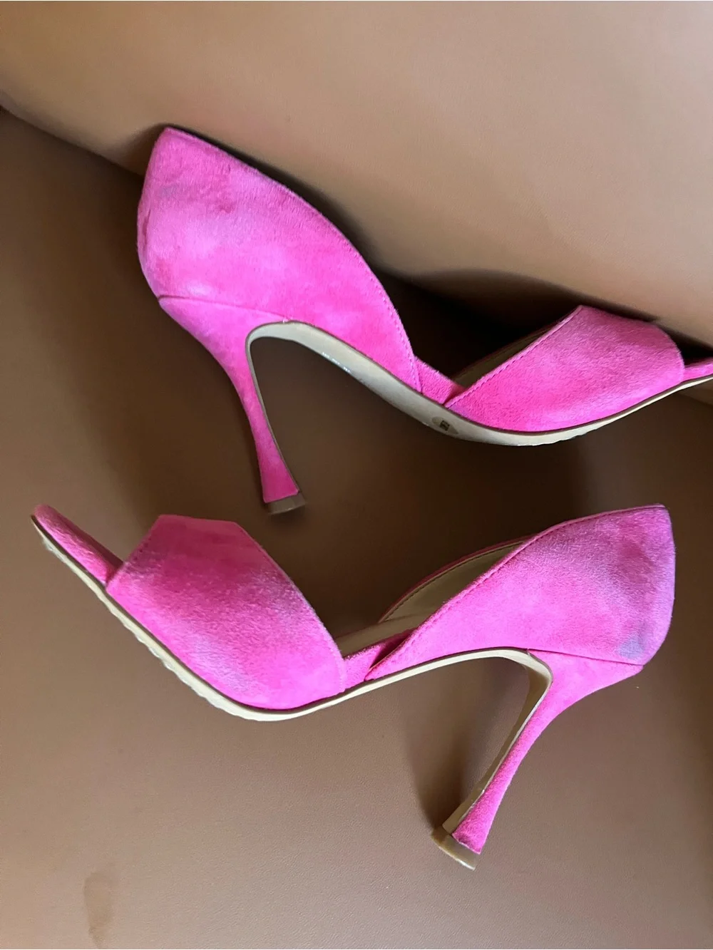 Vince Camuto Heels Open-Toe Hot Pink Suede size 6.5 - Picture 6 of 11